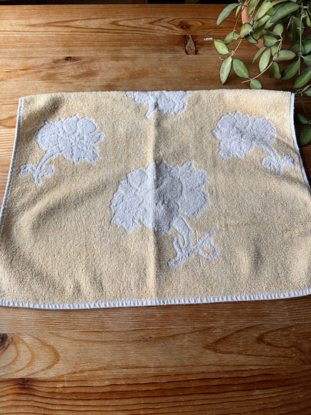 Vintage Yellow Floral Hand Towel